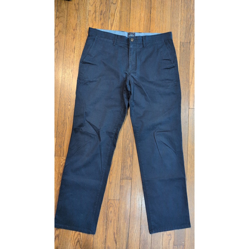 Gap Khakis Straight Fit Comfort Stretch Navy Blue Flat Front Pants 34x32